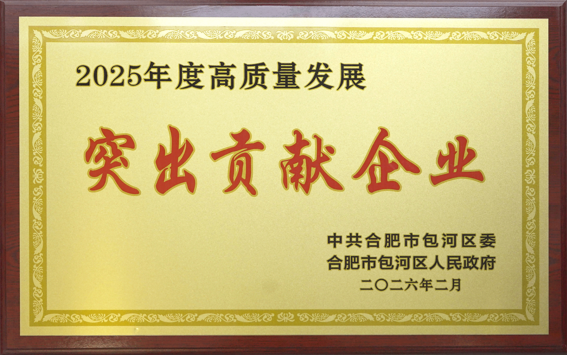 喜报|402cc永利集团荣获包河区“高质量发展凸起贡献企业”